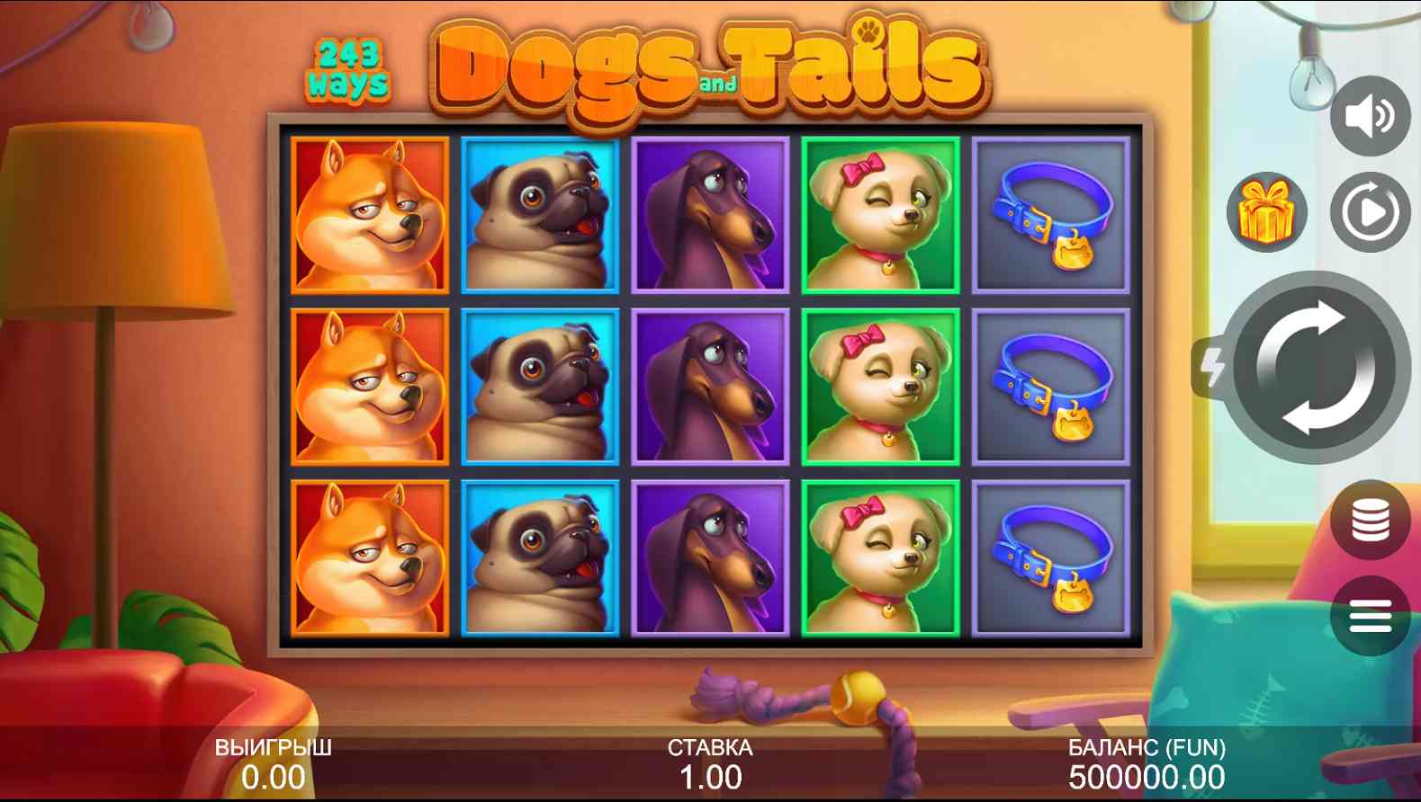 Геймплей слота Dogs and Tails